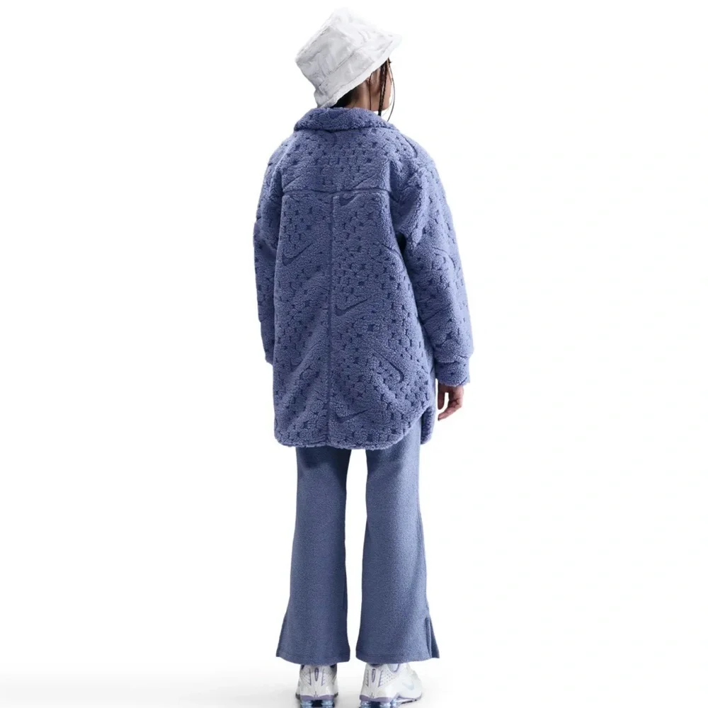 Nike small Lavender fleece Teddy Button-Up Jacket